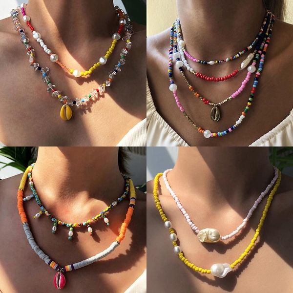 chokers multi layered beaded strand necklace women layering beach shell pearl statement jewelry gift stainless steel, Golden;silver
chokers multi layered beaded strand necklace women layering beach shell pearl statement jewelry gift stainless steel, Golden;silver