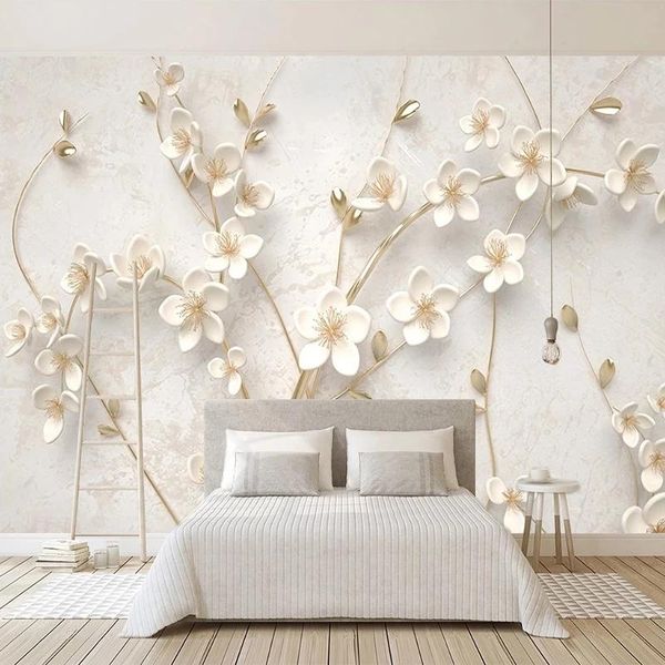 wallpapers custom mural beautiful white plum flower golden 3d stereo embossed floral bedroom living room background self adhesive wallpaper
wallpapers custom mural beautiful white plum flower golden 3d stereo embossed floral bedroom living room background self adhesive wallpaper