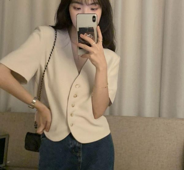 women's suits & blazers short sleeve women crop v-neck design single-breasted loose fashion all-match temperament ulzzang chic solid s, White;black
women's suits & blazers short sleeve women crop v-neck design single-breasted loose fashion all-match temperament ulzzang chic solid s, White;black