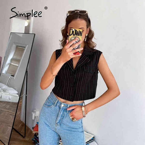 elegant sleeveless pocket stripe blazer t-shirt summer high street fashion outfit t shirt women office lady button 210414, White
elegant sleeveless pocket stripe blazer t-shirt summer high street fashion outfit t shirt women office lady button 210414, White