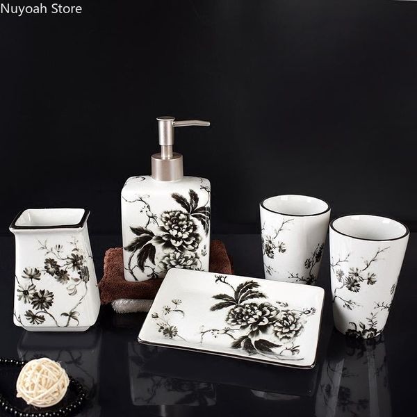 chinese ceramic toilet mouthwash cup lotion bottle soap dish set bathroom wash five-piece toothbrush holder decoration bath accessory
chinese ceramic toilet mouthwash cup lotion bottle soap dish set bathroom wash five-piece toothbrush holder decoration bath accessory