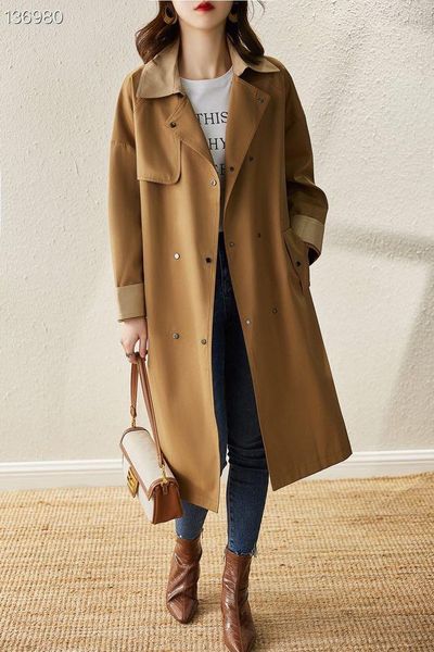 women's trench coats rk980 fashion women & jackets 2021 runway luxury european design party style clothing, Tan;black
women's trench coats rk980 fashion women & jackets 2021 runway luxury european design party style clothing, Tan;black