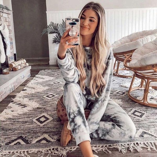 women's two piece pants tie dye pajamas lounge wear set women tracksuits casual outfits long sleeve +pants 2 pcs home clothes sweat sui, White
women's two piece pants tie dye pajamas lounge wear set women tracksuits casual outfits long sleeve +pants 2 pcs home clothes sweat sui, White