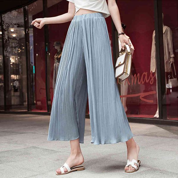 wide leg pants women's chiffon summer pleated high waist casual loose straight cropped 610h 210420, Black;white
wide leg pants women's chiffon summer pleated high waist casual loose straight cropped 610h 210420, Black;white