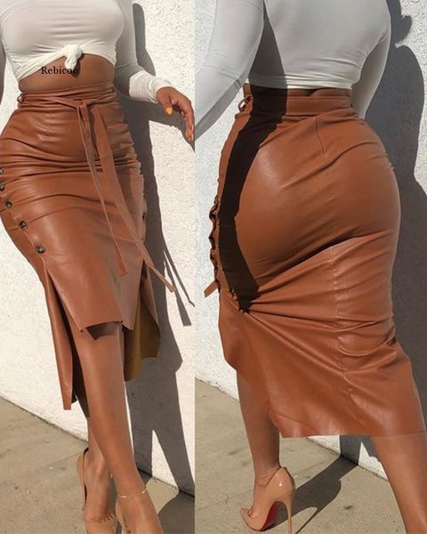 skirts women bandage pu leather party high waist fashion solid faux side button skirt casual bodycon split, Black
skirts women bandage pu leather party high waist fashion solid faux side button skirt casual bodycon split, Black