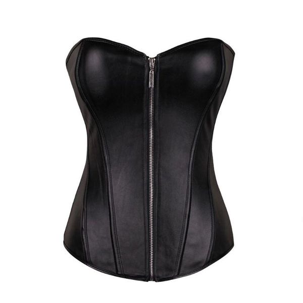 women's shapers women punk faux leather corset bustier zip lace-up overbust waist x3ue, Black;white
women's shapers women punk faux leather corset bustier zip lace-up overbust waist x3ue, Black;white