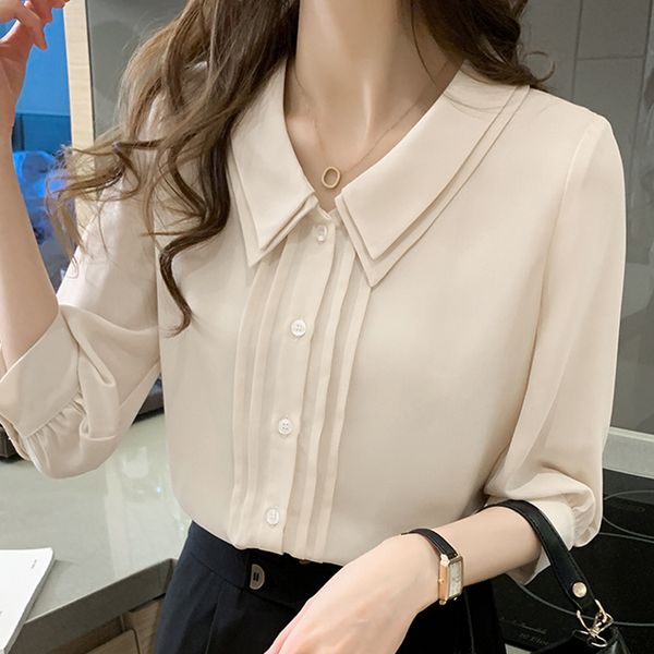 blouse women blusa s summer short sleeve shirts apricot chiffon shirt blusas mujer d328 210426, White
blouse women blusa s summer short sleeve shirts apricot chiffon shirt blusas mujer d328 210426, White