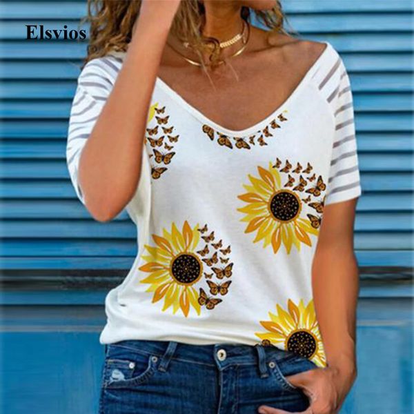 women's blouses & shirts 2021 summer sunflower printed women shirt blouse fashion vintage v-neck blusas casual elegant short sleev, White
women's blouses & shirts 2021 summer sunflower printed women shirt blouse fashion vintage v-neck blusas casual elegant short sleev, White