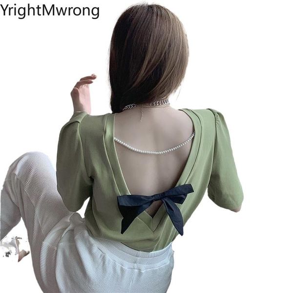 cut hollow backless bow pearls chain aesthetic loose t-shirt fashion t shirt women summer cute casual high street cloth women's, White
cut hollow backless bow pearls chain aesthetic loose t-shirt fashion t shirt women summer cute casual high street cloth women's, White