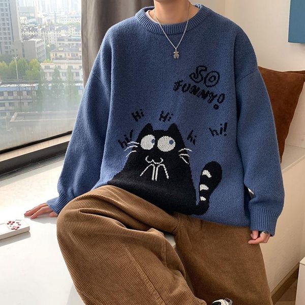 men's sweaters neploha cartoon cat graphic sweater 2021 autumn winter o-neck casual male pullover hong kong style streetwear man's, White;black
men's sweaters neploha cartoon cat graphic sweater 2021 autumn winter o-neck casual male pullover hong kong style streetwear man's, White;black