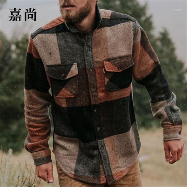 explosions of foreign trade 2021 summer men's woolen cloth slim plaid shirt jacket men jackets, Black;brown 
explosions of foreign trade 2021 summer men's woolen cloth slim plaid shirt jacket men jackets, Black;brown
