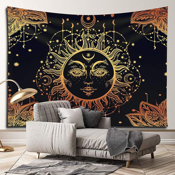 psychedelic sun moon tapestry home wall hanging art decor black and golden mystic mandala tapestries for dorm bedroom living room
psychedelic sun moon tapestry home wall hanging art decor black and golden mystic mandala tapestries for dorm bedroom living room