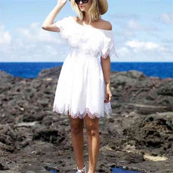 summer women off shoulder mini dress ruffle white lace crochet short tunic beach 210513, Black;gray
summer women off shoulder mini dress ruffle white lace crochet short tunic beach 210513, Black;gray