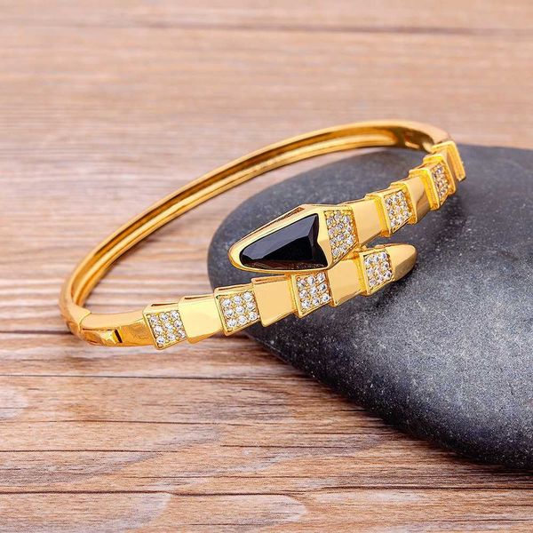 gothic gold color snake bangle for men women fashion punk style copper zircon fine birthday party jewelry gift q0717, Black
gothic gold color snake bangle for men women fashion punk style copper zircon fine birthday party jewelry gift q0717, Black