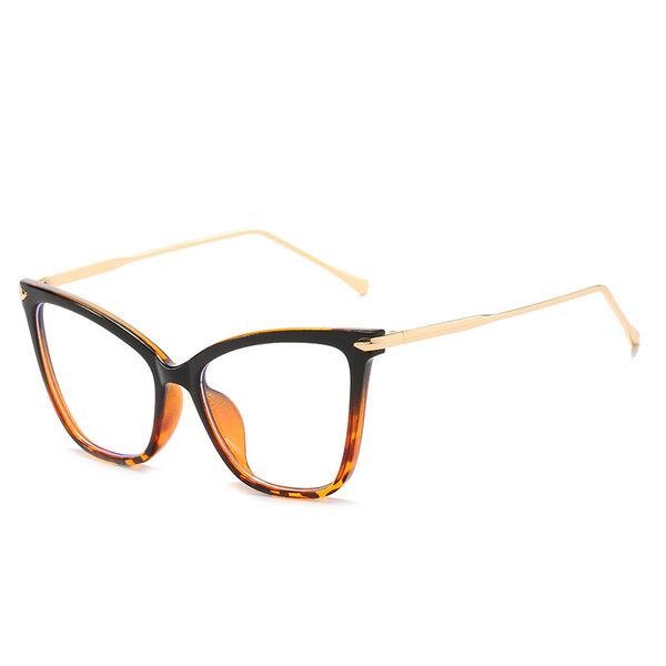 2460 fashionable eyeglass frame metal leg anti blue light glasses myopia frame, Black