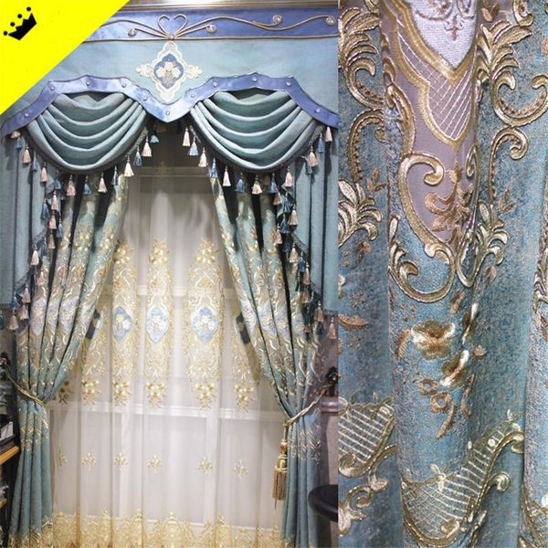 curtain & drapes european luxury blue cotton and linen embroidery curtains for living room windows royal high-end custom bedroom/kitchen
curtain & drapes european luxury blue cotton and linen embroidery curtains for living room windows royal high-end custom bedroom/kitchen