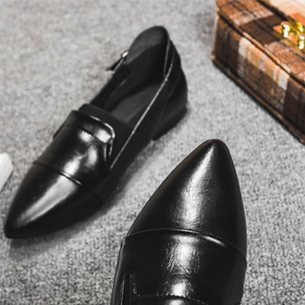 dress shoes folding metal buckle belt flats shoes woman pointed toe loafers shallow mouth derby european wrinkle single feminino vxj8, Black
dress shoes folding metal buckle belt flats shoes woman pointed toe loafers shallow mouth derby european wrinkle single feminino vxj8, Black