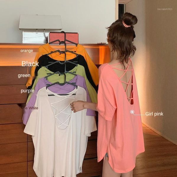 women's t-shirt large - size loose cross back short sleeve t shirt female korean version of the summer casual, White
women's t-shirt large - size loose cross back short sleeve t shirt female korean version of the summer casual, White