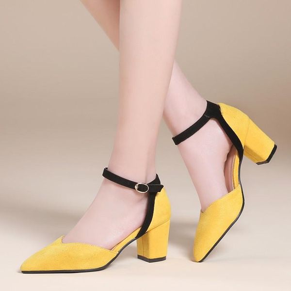 bordered ankle strap office lady dress party sandals women square chunky block high heels flock pointed toe, Black
bordered ankle strap office lady dress party sandals women square chunky block high heels flock pointed toe, Black