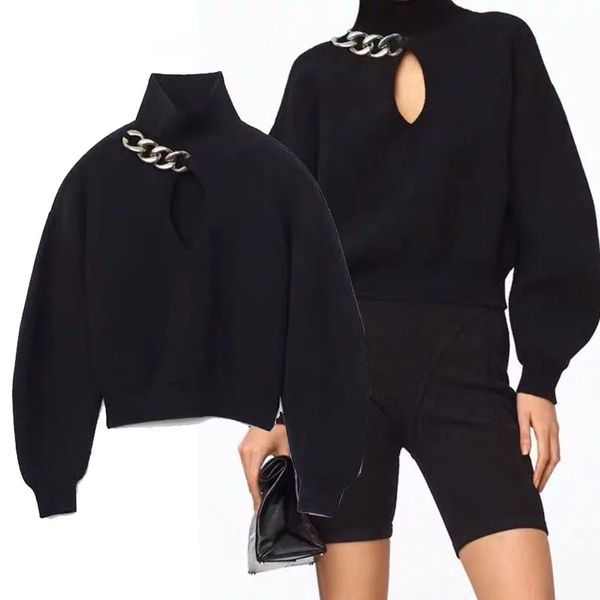 women's sweaters runway hollow out chain turtleneck sweater autumn winter clothes long sleeve black knitted pullovers ladies elegant 0, White;black
women's sweaters runway hollow out chain turtleneck sweater autumn winter clothes long sleeve black knitted pullovers ladies elegant 0, White;black