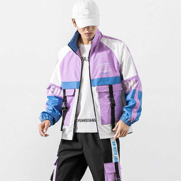 men bomber jacket hip hop letter design ribbons windbreaker bomber jacket coat men autumn jackets streetwear 2021 man outwear x0621, Black;brown
men bomber jacket hip hop letter design ribbons windbreaker bomber jacket coat men autumn jackets streetwear 2021 man outwear x0621, Black;brown