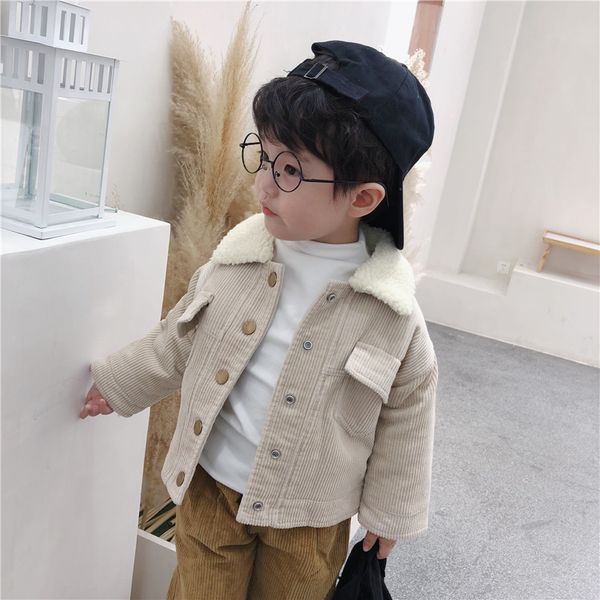 winter boys girls fleece thicken turn-down collar corduroy coats kids warm casual outwear children thick jackets 210508, Blue;gray
winter boys girls fleece thicken turn-down collar corduroy coats kids warm casual outwear children thick jackets 210508, Blue;gray