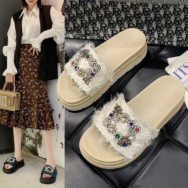 rhinestones lace slippers women slides summer sandals thick soles flat platform female floral beach shoes flip flops, Black
rhinestones lace slippers women slides summer sandals thick soles flat platform female floral beach shoes flip flops, Black