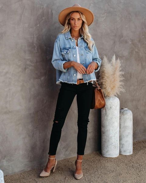 women's jackets donsignet fall denim jacket for women street hipster womens clothing short loose, Black;brown
women's jackets donsignet fall denim jacket for women street hipster womens clothing short loose, Black;brown