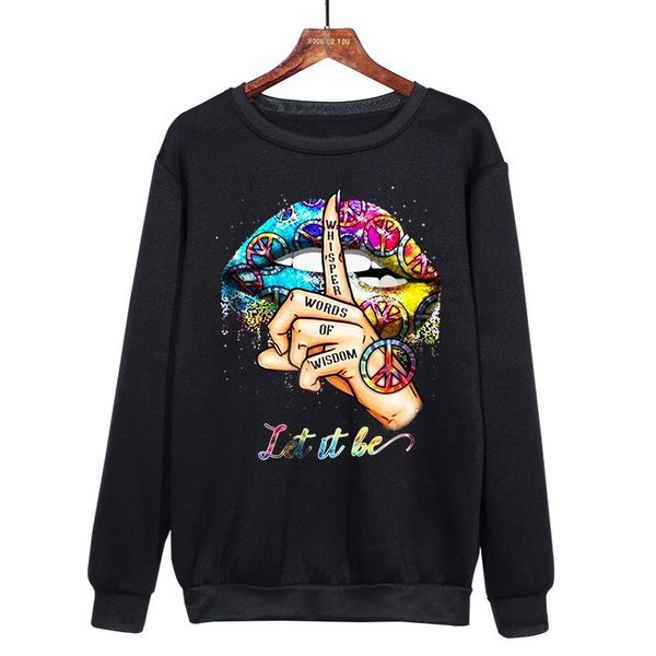 women's hoodies & sweatshirts lip shut up gture print long sleeve hoodls round neck sweater girl, Black
women's hoodies & sweatshirts lip shut up gture print long sleeve hoodls round neck sweater girl, Black