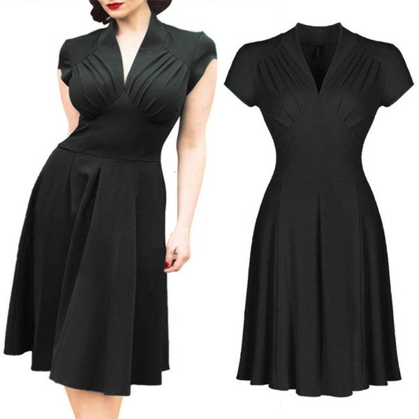 v-neck short dresses casual sleeve hepburn style 50s waist closing slim big swing dress, Black;gray
v-neck short dresses casual sleeve hepburn style 50s waist closing slim big swing dress, Black;gray