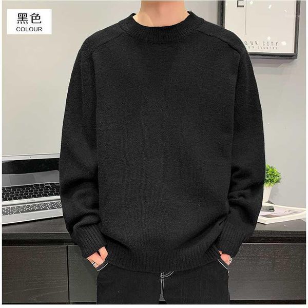 men's sweaters autumn and winter men sweater warm korean solid color knitted fashion round neck pullovers male casual loose top, White;black
men's sweaters autumn and winter men sweater warm korean solid color knitted fashion round neck pullovers male casual loose top, White;black