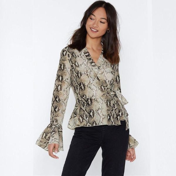 women v-neck leopard print loose ladies long sleeve casual shirt blouse autumn spring clothes women's blouses & shirts, White
women v-neck leopard print loose ladies long sleeve casual shirt blouse autumn spring clothes women's blouses & shirts, White