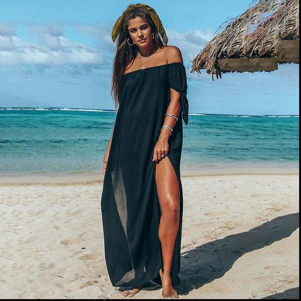 elegant summer beach women dress off shoulder maxi black loose holiday boho long dresses solid sundress vestidos, Black;gray
elegant summer beach women dress off shoulder maxi black loose holiday boho long dresses solid sundress vestidos, Black;gray