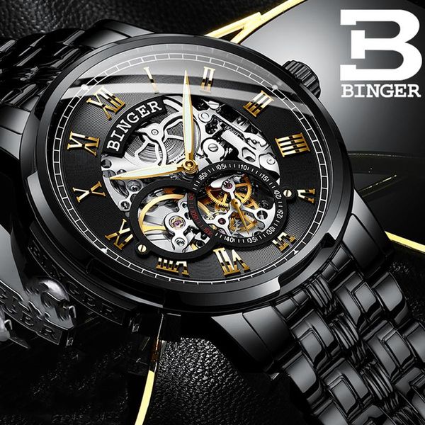 wristwatches swizerland binger brand watches mmen mechanical skeleton wrist fashion casual automatic watch black steel band relogio, Slivery;brown
wristwatches swizerland binger brand watches mmen mechanical skeleton wrist fashion casual automatic watch black steel band relogio, Slivery;brown