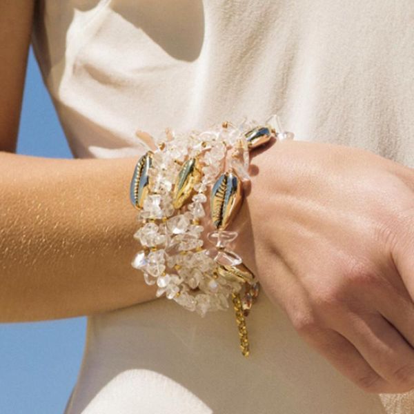 charm bracelets boho white crystal for women baroque fashion jewelry shell bead bracelet summer friendship statement femme, Golden;silver
charm bracelets boho white crystal for women baroque fashion jewelry shell bead bracelet summer friendship statement femme, Golden;silver