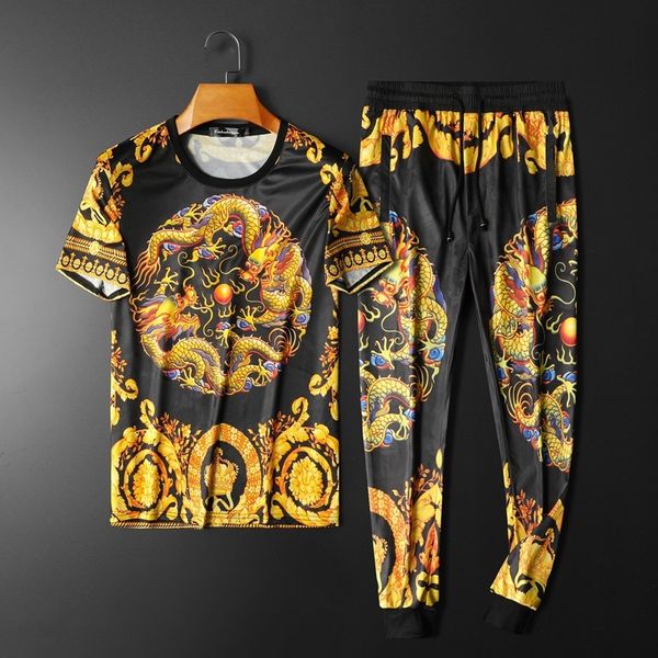 tracksuits sport suit fashion classic 2021 summer dragon print short sleeve t shirt set men's casual large pants two piece, Gray
tracksuits sport suit fashion classic 2021 summer dragon print short sleeve t shirt set men's casual large pants two piece, Gray