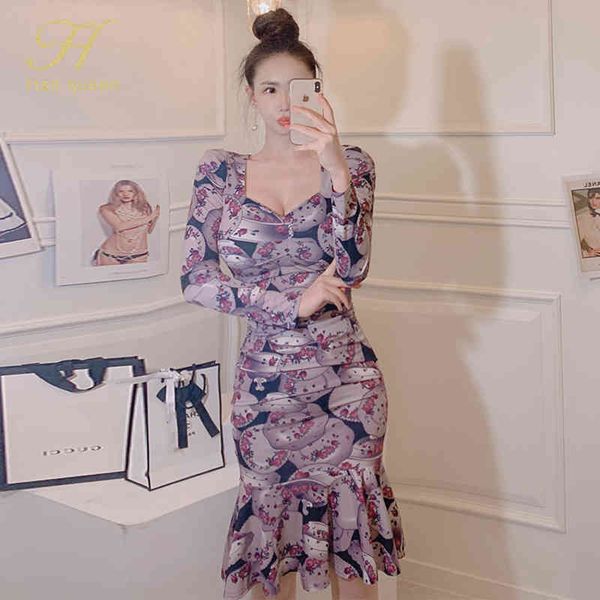 dresses elegant ruffles floral print mermaid work vestidos casual party office lady sheath bodycon es, Black;gray 
dresses elegant ruffles floral print mermaid work vestidos casual party office lady sheath bodycon es, Black;gray