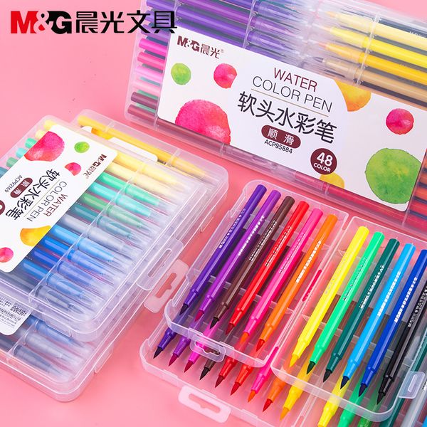 painting pens chenguang soft head watercolor brush 12 18 24 36 / 48 color pens for children's kindergarten pupils, Black;red
painting pens chenguang soft head watercolor brush 12 18 24 36 / 48 color pens for children's kindergarten pupils, Black;red