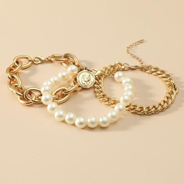 link, chain girls bracelet pearl set ladies alloy jewelry snake bone wholesale, Black
link, chain girls bracelet pearl set ladies alloy jewelry snake bone wholesale, Black
