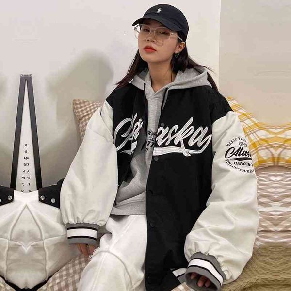 women's jackets jaqueta de beisebol emendada, jaqueta uniforme feminina ss, nova estampa coreana solta, bf harajuku, vintage, masculina, Black;brown
women's jackets jaqueta de beisebol emendada, jaqueta uniforme feminina ss, nova estampa coreana solta, bf harajuku, vintage, masculina, Black;brown
