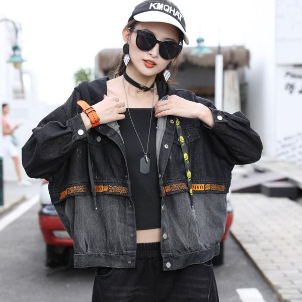 fall korean hooded loose large size regular sleeve waist women's denim button cardigan jacket jackets, Black;brown
fall korean hooded loose large size regular sleeve waist women's denim button cardigan jacket jackets, Black;brown
