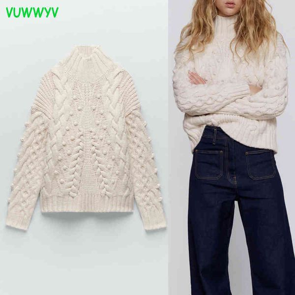 vuwwyv white cable knitted sweaters women turtleneck ribbed woman winter pullover long sleeve applique sweater 210430, White;black
vuwwyv white cable knitted sweaters women turtleneck ribbed woman winter pullover long sleeve applique sweater 210430, White;black