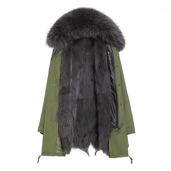 women's trench coats long real fur parka army green natural raccoon collar hood women parkas, Tan;black
women's trench coats long real fur parka army green natural raccoon collar hood women parkas, Tan;black