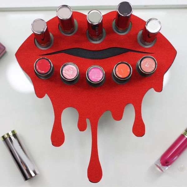hooks & rails wall-mounted lipstick organizer creative lip shaped brush display stand cosmetic makeup glaze holder for home room ki
hooks & rails wall-mounted lipstick organizer creative lip shaped brush display stand cosmetic makeup glaze holder for home room ki
