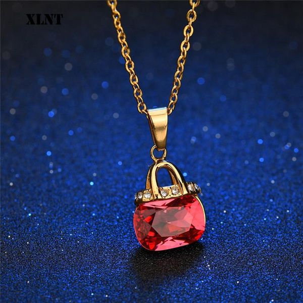 pendant necklaces xlnt fashion lock red crystal necklace stainless steel jewelry gift for women, Silver
pendant necklaces xlnt fashion lock red crystal necklace stainless steel jewelry gift for women, Silver