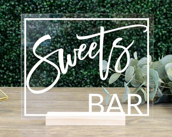 party decoration sweets bar table sign clear acrylic wedding desserts candy buffet donut bridal shower bachelorette
party decoration sweets bar table sign clear acrylic wedding desserts candy buffet donut bridal shower bachelorette