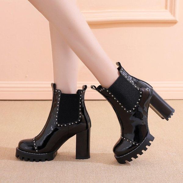 boots platform square heels fashion ankle shoes women motorcycles boot slip-on 9cm super high combat for, Black
boots platform square heels fashion ankle shoes women motorcycles boot slip-on 9cm super high combat for, Black