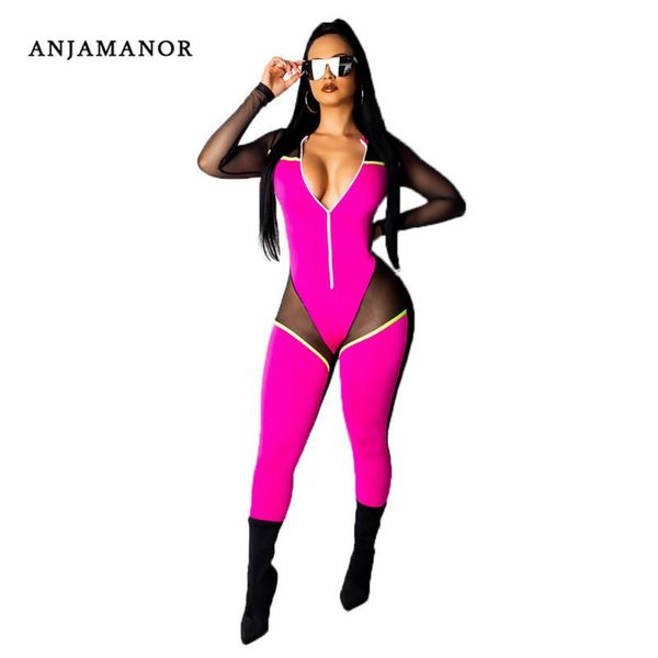 women's jumpsuits & rompers anjamanor mesh long sleeve deep v bodycon jumpsuit mujeres one piece outfit women neon rave festival d30-ad, Black;white
women's jumpsuits & rompers anjamanor mesh long sleeve deep v bodycon jumpsuit mujeres one piece outfit women neon rave festival d30-ad, Black;white