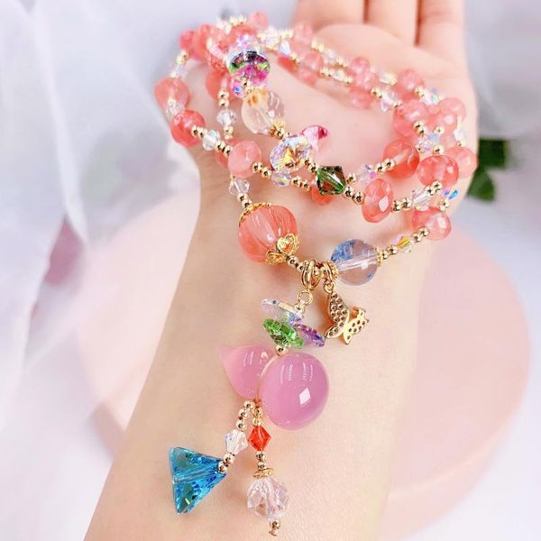 link, chain original watermelon crystal multi-layer bracelets for women girls austrian chalcedony gourd tassel pendant jewelry, Black
link, chain original watermelon crystal multi-layer bracelets for women girls austrian chalcedony gourd tassel pendant jewelry, Black