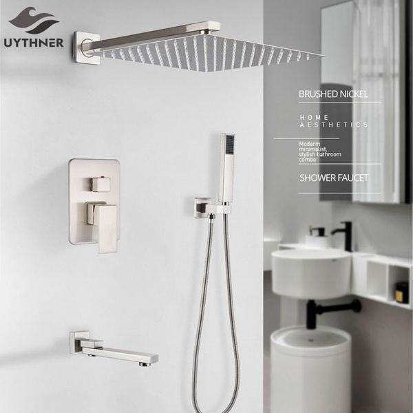 bathroom shower sets faucet brushed nickel rain head wall mounted bathtub bath mixer tap set system
bathroom shower sets faucet brushed nickel rain head wall mounted bathtub bath mixer tap set system